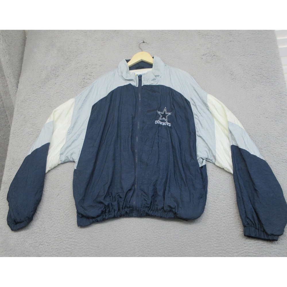 Vtg 90s Locker Line Dallas Cowboys Windbreaker Jacket Men XL Colorblock Retro